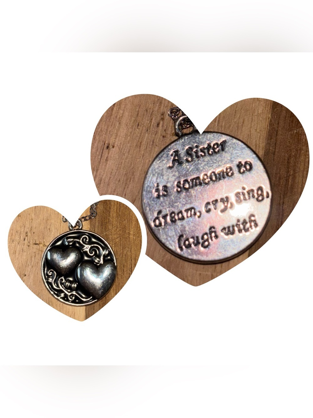 Sisters Heart Necklace